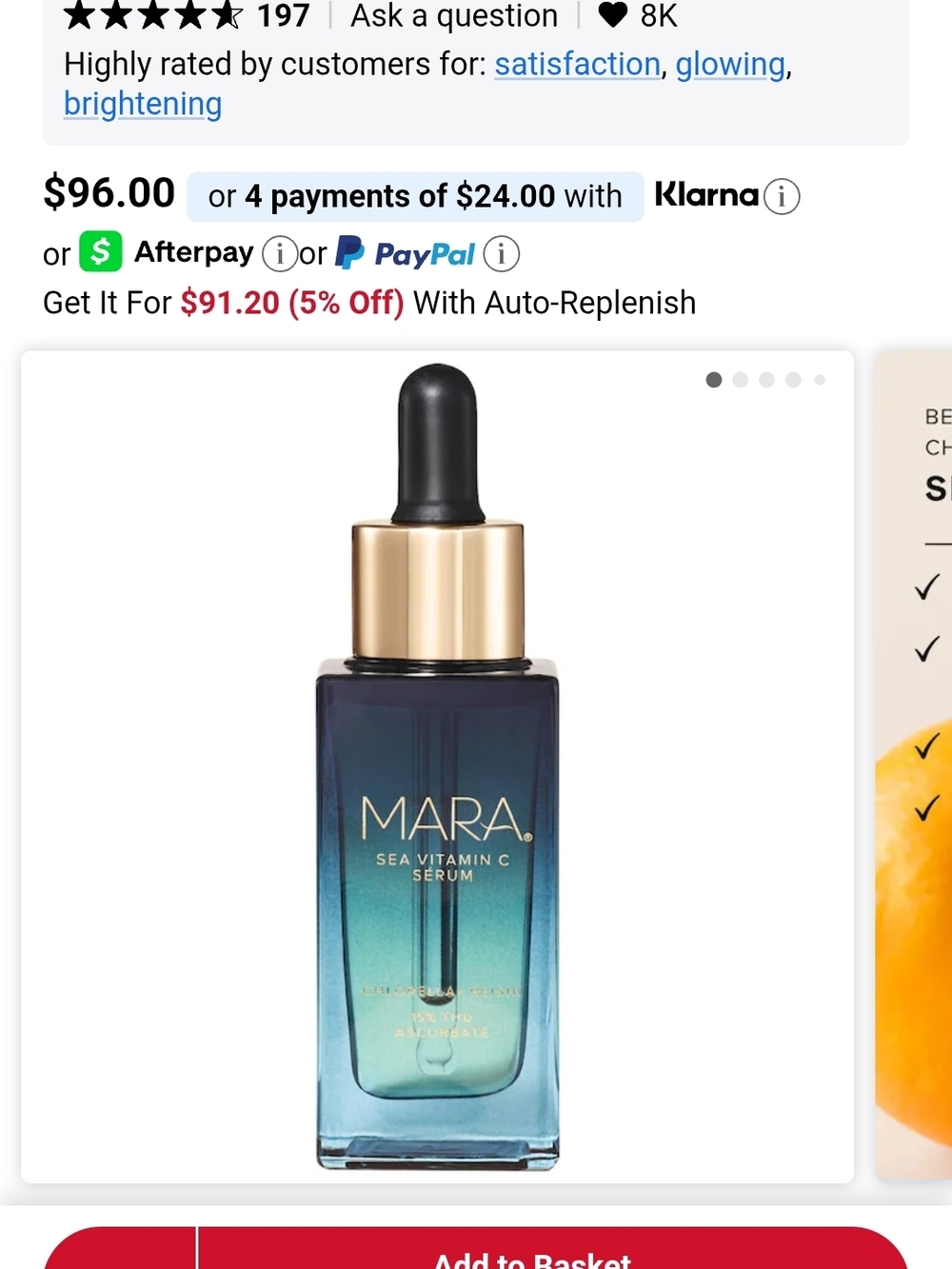 Ara Sea Vitamin C Serum — Blue to Teal Gradient with Gold Cap